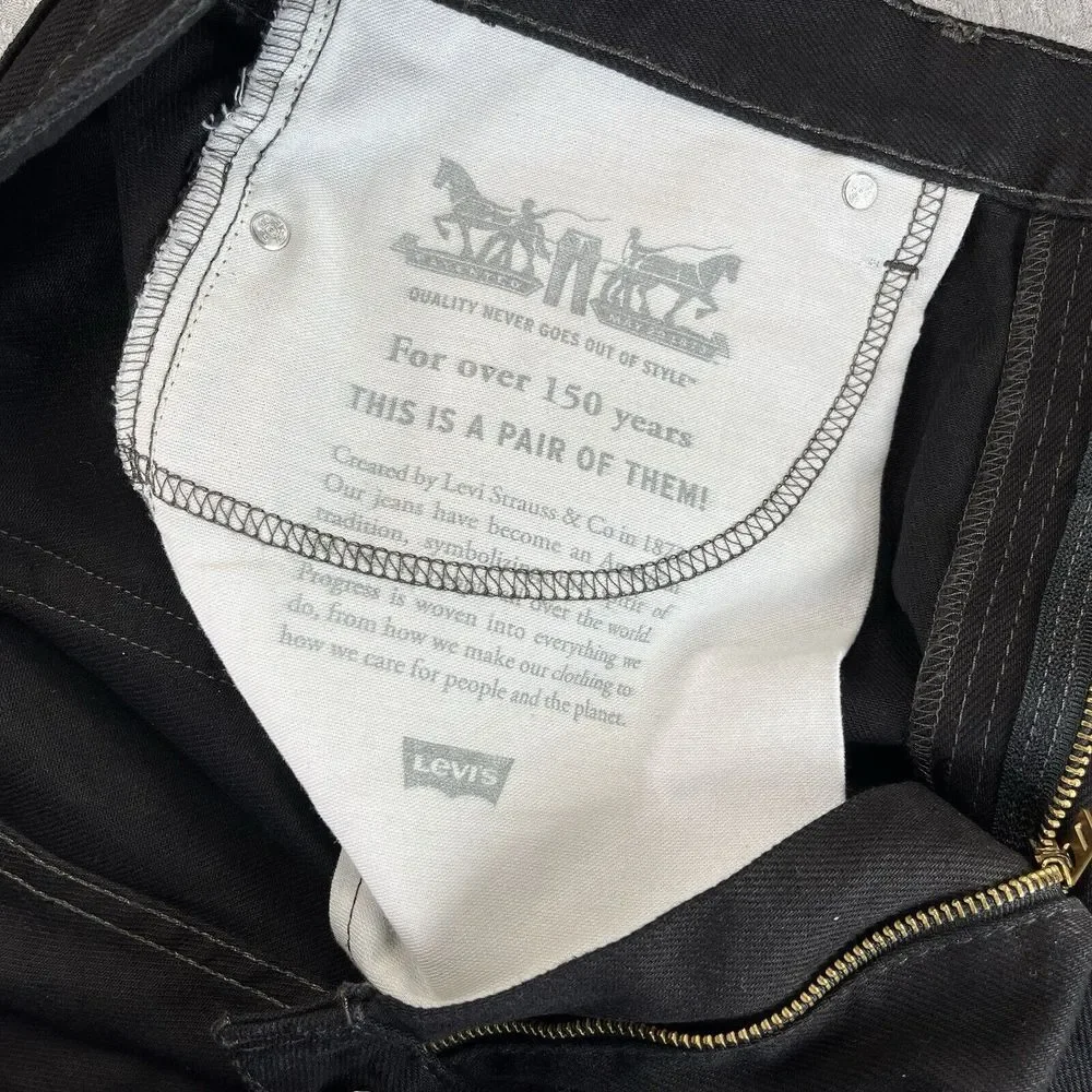 Levi's 505 Men's (38x32) black new without tags Denim Jeans bikercore pants‎